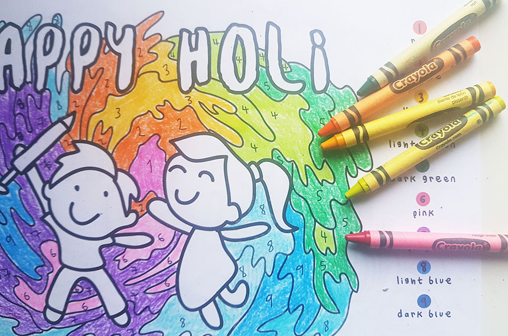 Free Holi Festival Colouring Pages To Download For Kids