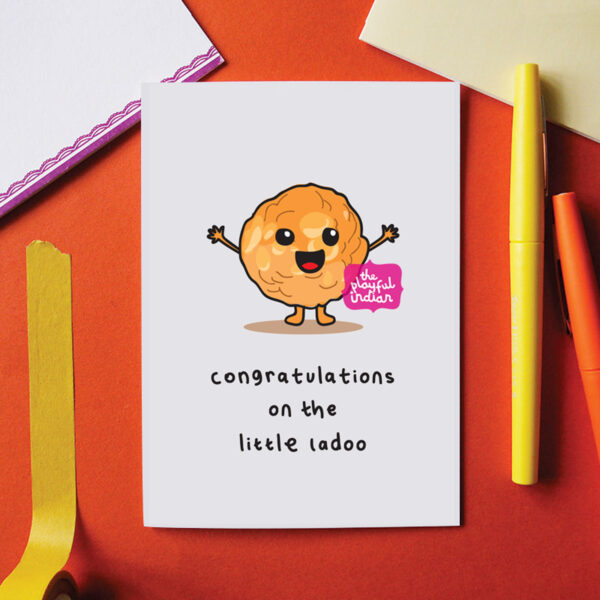congratulations on the little ladoo baby card