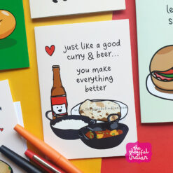 curry and beer asian greeting card