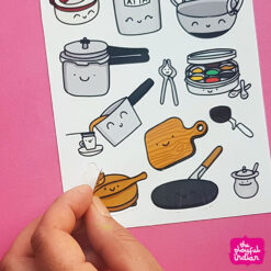 Desi Kitchen Equipment Sticker Sheet
