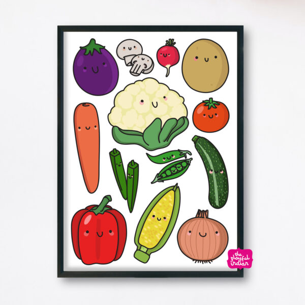 Happy Veggies Print