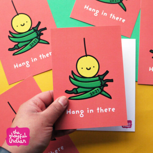 hang in there postcard