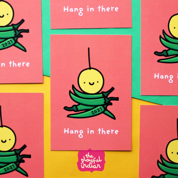 hang in there postcard
