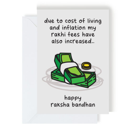 Cost Of Inflation Raksha Bandhan Greeting Card