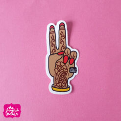 peace mendhi hand vinyl sticker