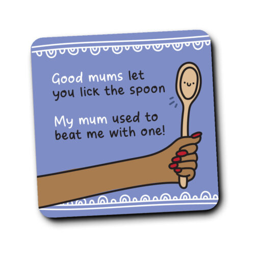 Spoon Beater Mum coaster