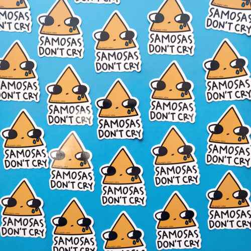 Samosas Don't Cry Vinyl Sticker