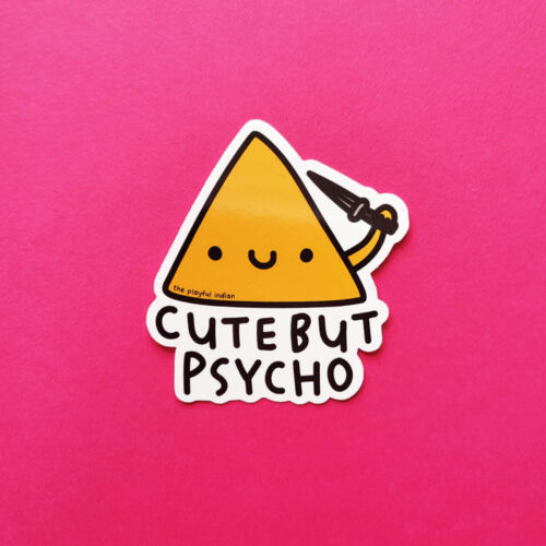 Cute By Psycho Vinyl Sticker