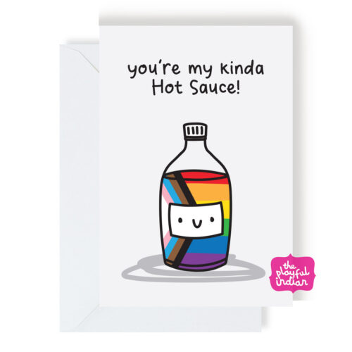 LGBTQ+ hot sauce Greeting Card