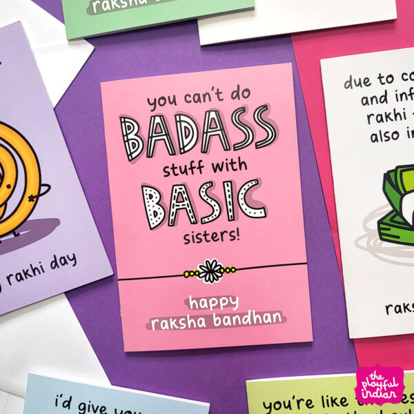 Badass Sister Raksha Bandhan Greeting Card