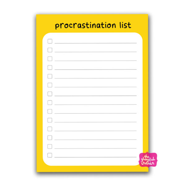 Procrastination List - A6 Memo pad / Listpad / Notepad