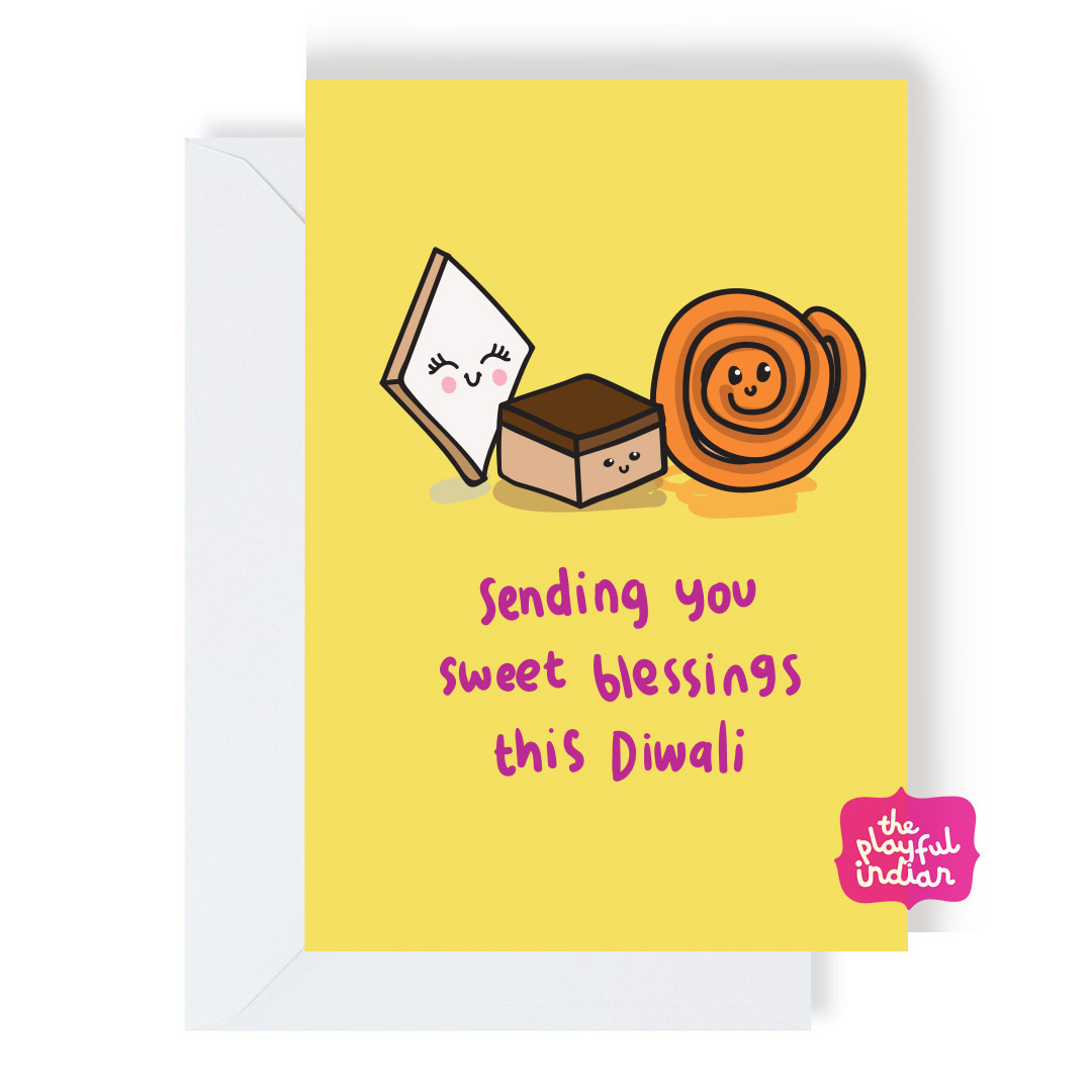 Sending The Sweetest Blessings Diwali Greeting Card -