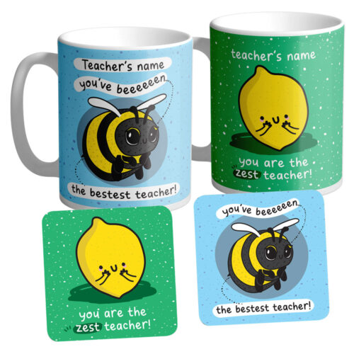 Personalised Teacher Mug & Coaster Gift Set