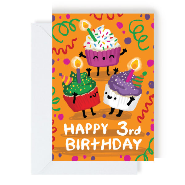 Happy 3rd Birthday Kids Age Greeting Card
