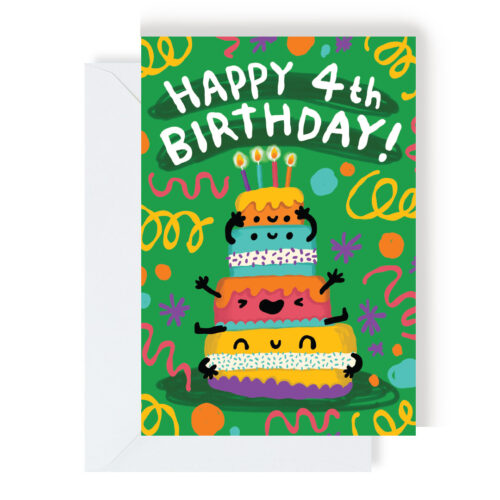 Happy 4th Birthday Kids Age Greeting Card