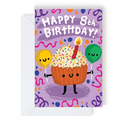 Happy 8th Birthday Kids Age Greeting Card