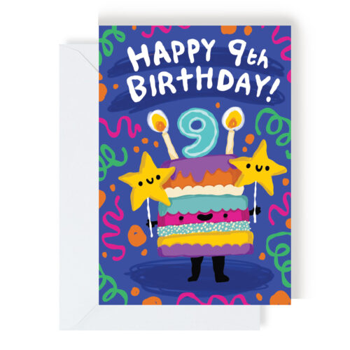 Happy 9th Birthday Kids Age Greeting Card