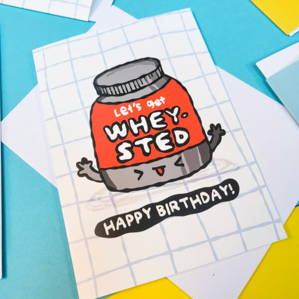 Let's Get Wheysted Birthday Card - Image 3