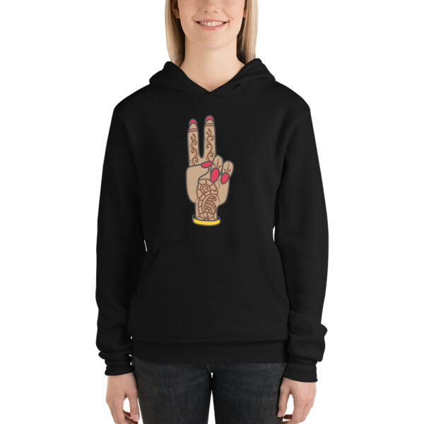 Peace Mendhi Hand Unisex hoodie - Image 2