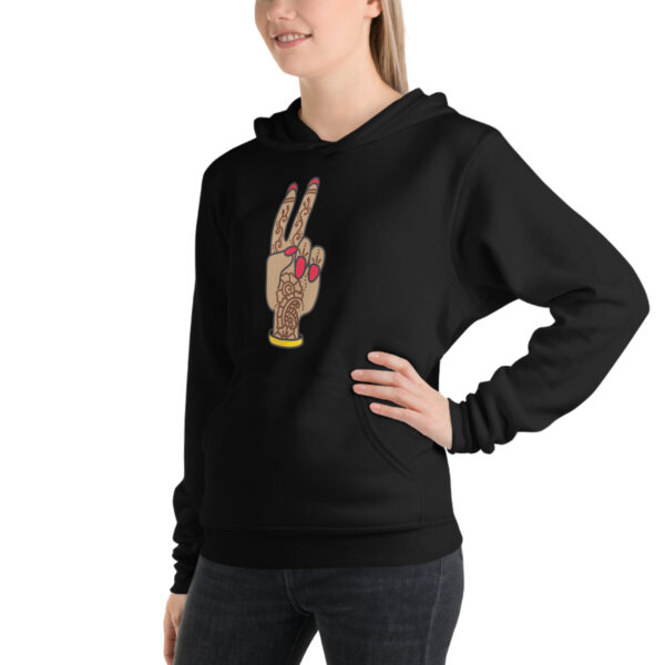 Peace Mendhi Hand Unisex hoodie - Image 4