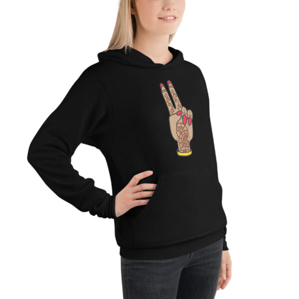 Peace Mendhi Hand Unisex hoodie - Image 3