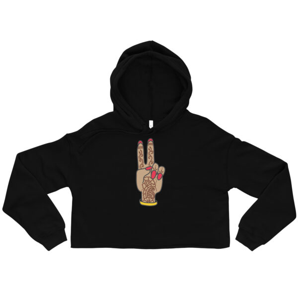 Peace Mendhi Hand Cropped Hoodie